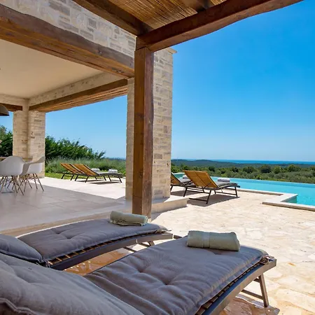 Vila Zelena With Panoramic Seaview And Big Pool *