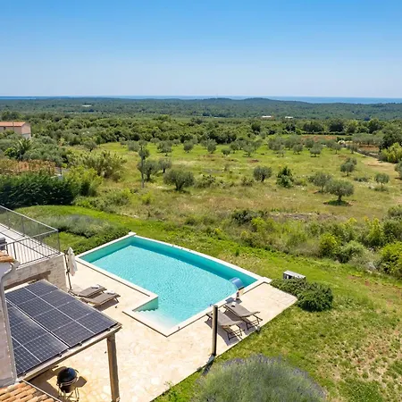 Vila Zelena With Panoramic Seaview And Big Pool Bale