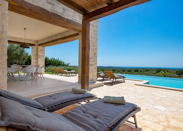 Vila Zelena With Panoramic Seaview And Big Pool *