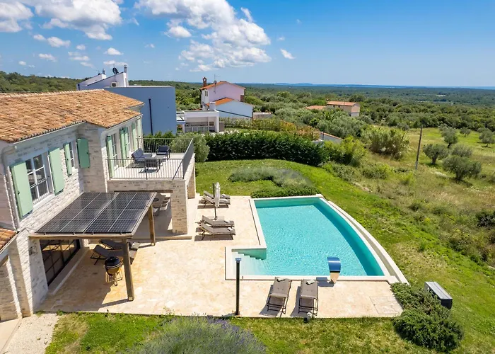 Vila Zelena With Panoramic Seaview And Big Pool